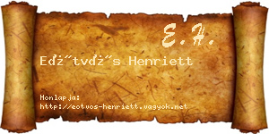 Eötvös Henriett névjegykártya